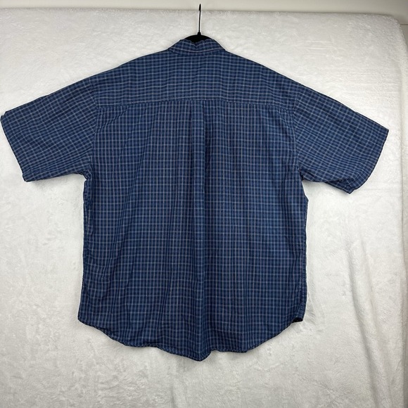 Catalina Shirt Men XL Short Sleeve‎ Navy Blue Button Down Plaid Retro Preppy - Picture 9 of 11